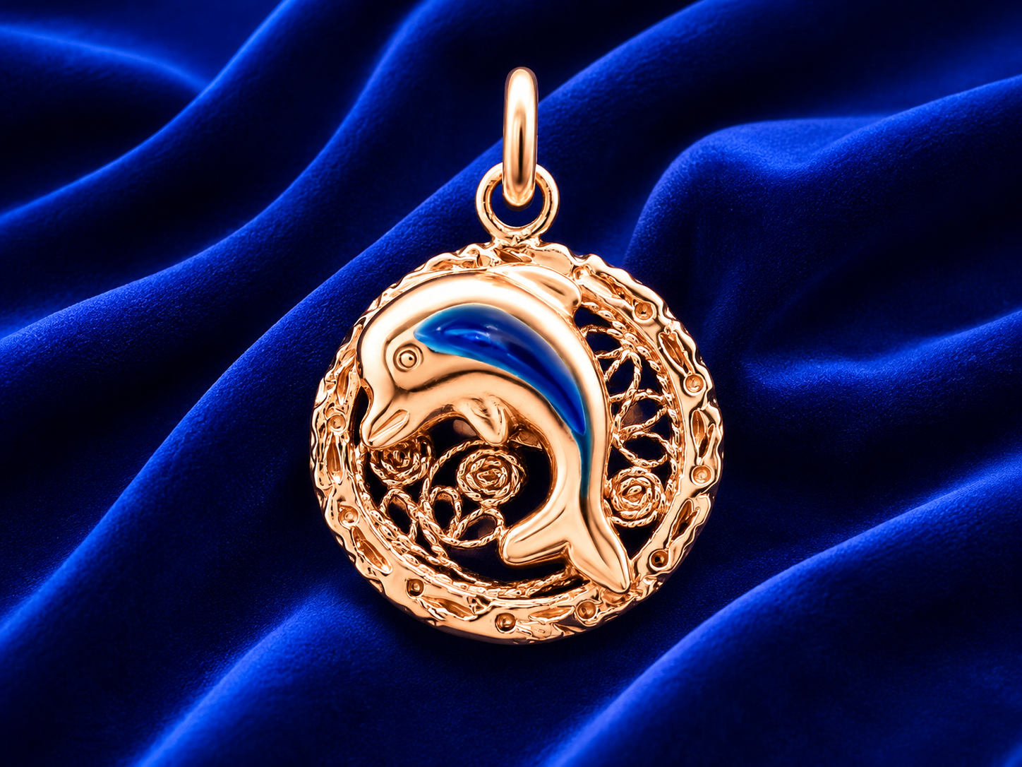 DELFINO, rivestimento oro rosa 18k