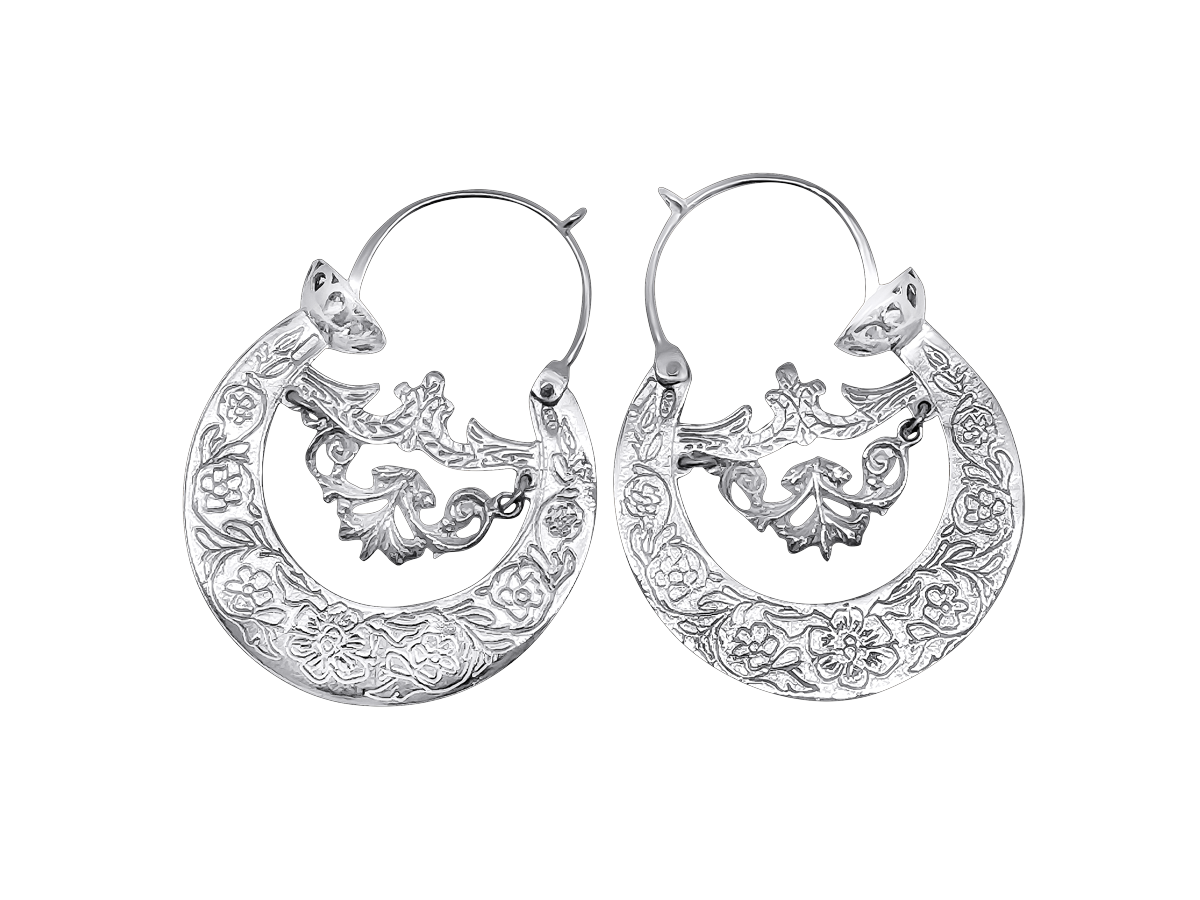 ORECCHINI LE SCIACQUAJJE MEDI, rivestimento oro bianco 18k