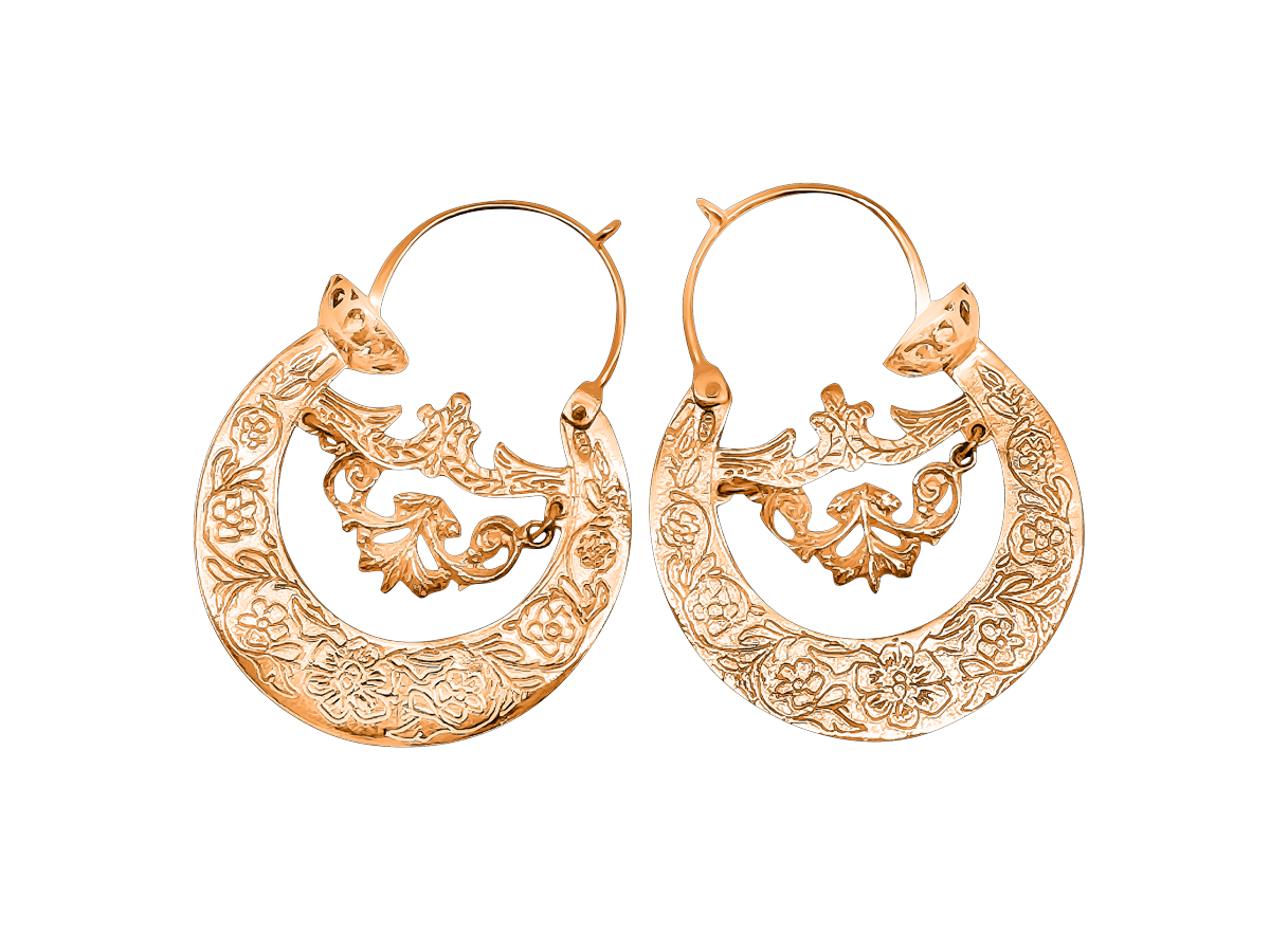 ORECCHINI LE SCIACQUAJJE MEDI, rivestimento oro rosa 18k