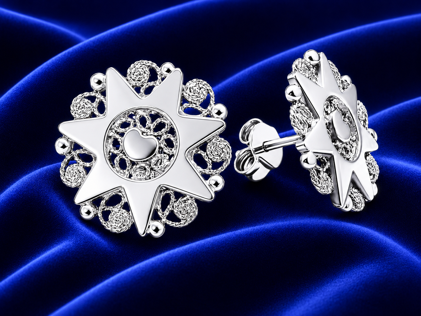 ORECCHINI PRESENTOSA MEDIE D=1,5 CM, rivestimento oro bianco 18k