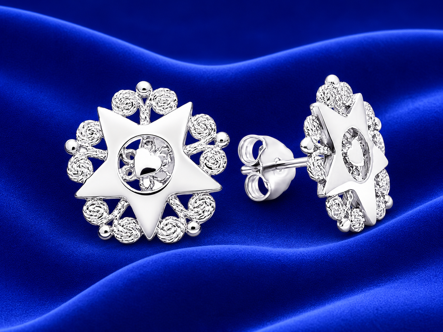ORECCHINI PRESENTOSA PICCOLA D=1,3 CM, rivestimento oro bianco 18k