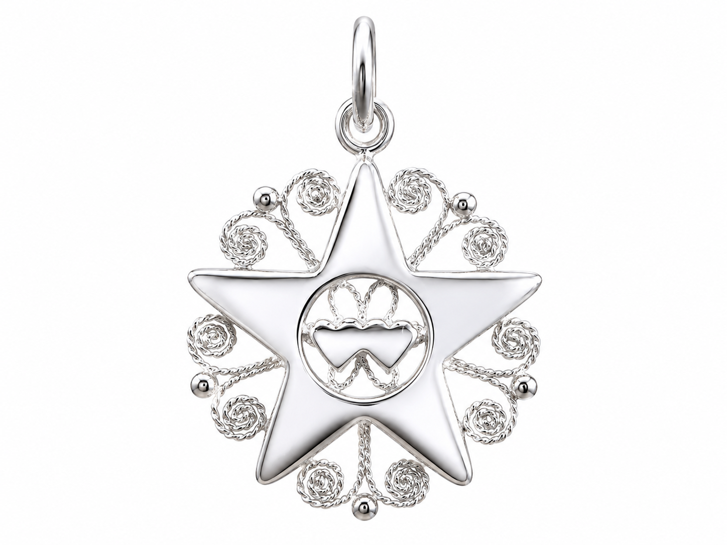 PRESENTOSA DUE CUORI, rivestimento oro bianco 18k