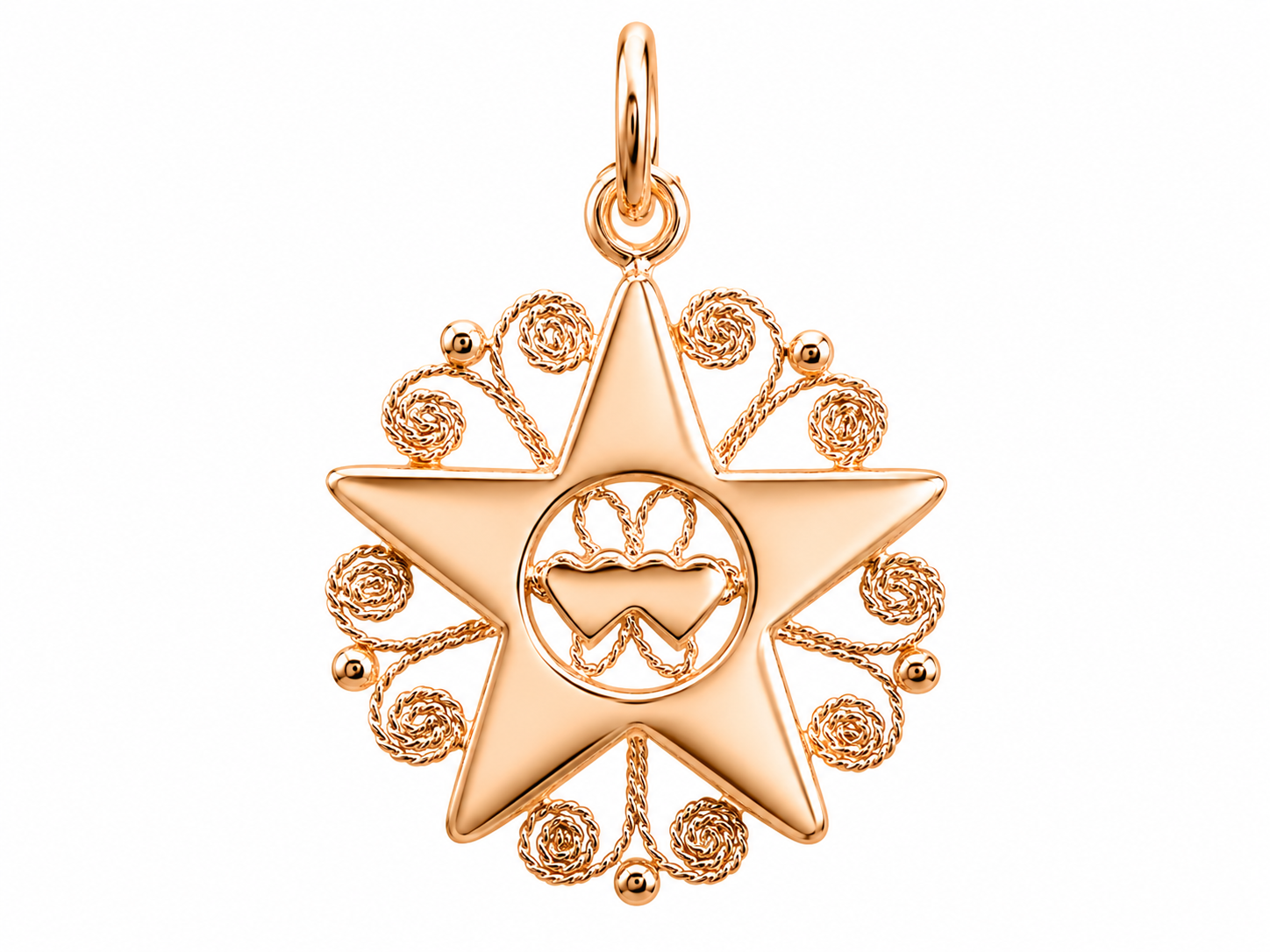 PRESENTOSA DUE CUORI, rivestimento oro rosa 18k